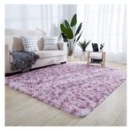 Modern Shaggy Batik Halı Yumuşak ve Yıkanabilir Uzun Tüylü Halılar Oturma Odası Yatak Odası Koridor ve Genç Odası için Pembe 1,80 x 2,00 M