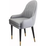 Modern Simplicity Mikro Fiber Deri Mutfak Yemek Sandalyeleri Yatak Odası Evlilik Odası Balkon Kanepe Tuvalet Masası Makyaj Sandalyesi Siyah ve Yeşil Beden K, Hepsi Açı,All Light Grey-Size