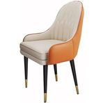 Modern Simplicity Mikro Fiber Deri Mutfak Yemek Sandalyeleri Yatak Odası Evlilik Odası Balkon Kanepe Tuvalet Masası Makyaj Sandalyesi Siyah ve Yeşil Beden K, Turuncu+b,Orange+beige-Size