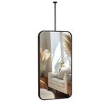 Modern Siyah Çerçeve Duvar Aynası Banyo Vanity için 40x60cm Dikdörtgen Makyaj Aynası Tavan Asma Kiti Salon Aynaları Büyük Boy 50x60 cm