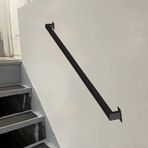 Modern Siyah Küpeşte Kiti - Toz Boya ile Galvanizli Demir, Kapalı Merdivenler için Duvara Monte Tutunma Çubuğu, 20ft Komple Emniyet Merdiveni Braketli El Rayı