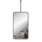 Modern Siyah Metal Çerçeveli Duvara Monte Ayna Yatak Odası Giriş ve Vestiyer için 40cmx60cm