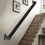 Modern Siyah Metal il Merdivenler için Kare Merdiven El Korkuluğu Duvara Monte Endüstriyel Korkuluk Tutunma Rayları Ev Dekorasyonu için Komple Kit Kaymaz Tasarım (17 ft/510 cm)