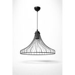 Modern Siyah Tel Avize Sarkıt Lamba – Endüstriyel Metal Pendant Light, Yemek Masası, Salon, Mutfak ve Yatak Odası için Minimal Tavan Aydınlatması