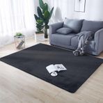 Modern Siyah Tüylü Alan Halısı 200x300 cm | Oturma Odası Yatak Odası Çocuk Odası İç/Dış Mekan Dekoru için 3 cm Kalın Tüylü Halı | Yumuşak Şık Ev Halısı Yolluk