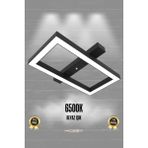 Modern Siyah ve Beyaz LED Plafonyer, Salon, Mutfak ve Oturma Odası Için - Seçenek 1 - Ahşap