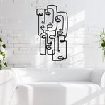 Modern Soyut Yüz Çizgisi Sanat Duvar Dekoru, Metal Tel Duvar Heykeli, Siyah, Çağdaş Ev Dekorasyonu (39"x22"/98x55cm)