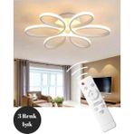 Modern Stella Beyaz Kasa Beyaz Ledli Plofonyer Avize 60 cm Çap - Ahşap - Bej - Siyah - Seçenek 1