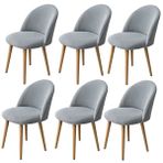 Modern Streç Kadife Sandalye Kılıfı 6'lı Set - Kavisli Arkalık Sandalyeler için Yemek Sandalyesi Kılıfı - Ofis Koltuğu Koltuk Koruyucuları - İskandinav Tarzı, Bej Renk