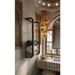 Modern Style Home Banyo Havlu Rafı, Metal Büyük Havluluk, Vidalı Duvar Tipi Banyo Düzenleyici - Siyah