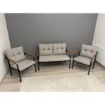 Modern Style Home Güneş Balkon, Bahçe, Cafe - Metal Kanepe Koltuk Takımı - 2+1+1 - 3 - Kare