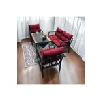 Modern Style Home Lüx Bahçe Balkon Mobilyası , Koltuk Takımı , Cafe 2-1-1 Masalı Takım