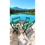 Modern Style Home Modern 2-2-1-1 Balkon Bahçe Mutfak Bistro Set Katlanır Masa-Sandalye 6 Kişilik - Yeşil