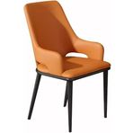 Modern Su Geçirmez Deri Yemek Sandalyesi Mutfak Yatak Odası Balkon Evlilik Odası Şık Kanepe Sandalye Tuvalet Masası veya Makyaj İçin Turuncu Boyut Seçenekleri Mevcuttu,Orange-Size