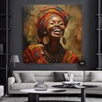 Modern tablo Afrika-amerikan Pop Art Kadın Tablosu – Renkli Soyut Duvar Sanatı