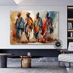 Modern tablo Afrika Kabile Kanvas Posteri – Savana Ev Dekoru, Afrika Stili Duvar Sanatı