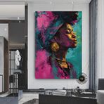 Modern tablo Afro-amerikan Sanat Kanvası, Siyah Kadın Portre Sanatı, Soyut Afrika Kadını Baskısı
