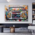Modern tablo Amerikan Boombox Graffiti – Hip Hop Sokak Sanatı, Asmaya Hazır