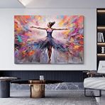 Modern tablo Balerin Graffiti Posteri – Dans Eden Balerin Duvar Sanatı; Sokak Sanatı Kanvas