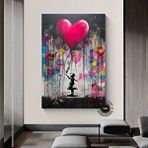 Modern tablo Balon Kız Pop Art Kanvas Baskısı, Banksy Sanatı, Balon Kız Grafiti, Sokak Grafiti Duvar Sanatı