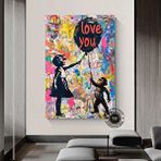 Modern tablo Balonlu Kız Ve Maymun Pop Art Tuvali, Banksy Sanatı, Balonlu Kız Grafiti, Sokak Grafiti Duvar Sanatı
