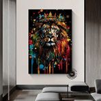 Modern tablo Graffiti Aslan Tablosu; Soyut Aslan Baskısı; Pop Art Graffiti; Sokak Hediyesi