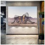 Modern tablo İç Çocuk Parlayan Heykel Temalı Modern Sanat, Burning Man Figürlü Duvar Kanvası