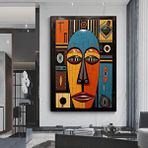 Modern tablo Kabile Maskesi Afrika Sanatı Çerçeveli Poster; Afrika Maskesi; Afrika Duvar Sanatı; Afrikalı Amerika