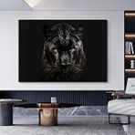 Modern tablo Kara Panter Posteri, Siyah Ve Altın Renkli Soyut Panter Kanvası, Büyük Dijital Baskı