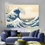 Modern tablo Katsushika Hokusai Eseri; Büyük Dalga; Japon Duvar Sanatı; Japon Kanvas; Japon Posteri