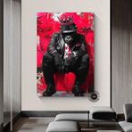 Modern tablo Kral Maymun Grafiti Kanvas; Pop Art Maymun Tablosu