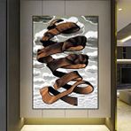 Modern tablo Mc Escher Tarzı Modern 3d Kanvas Posteri, İnsan Yüzü Temalı Hediyelik Kanvas
