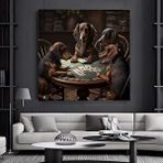 Modern tablo Özel Evcil Hayvan Portresi; Poker Oynayan Köpekler; Kişiye Özel Kanvas Sanatı; Poker Masasında Köpek