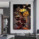Modern tablo Poker Zar Temalı Kanvas Tablo – Büyük Boy Duvar Dekoru
