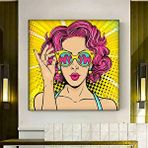 Modern tablo Pop Art Duvar Sanatı, Çizgi Roman Pop Art, Kadın Wow, Şaşkın Komik Stil, Kanvas Baskı Dekoru