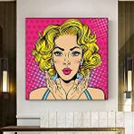 Modern tablo Pop Art Kadın Duvar Sanatı – Komik Stil, Dudak Temalı Baskı