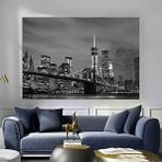 Modern tablo Siyah-beyaz New York Kanvas Baskısı; Nyc Duvar Dekoru; Nyc Ev Dekoru; Modern New York Duvar Sanatı;