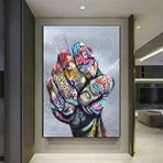 Modern tablo Sokak Graffiti Sanatı; Ellerini Tutan Aşıklar Kanvas Tablosu; Poster Baskıları; Duvar Sanatı; Ev Dek