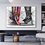 Modern tablo Spor Ayakkabılı Çift Kanvas Duvar Sanatı; Aşk Çifti Grafiti Poster Baskı; Grafiti Dekor; (kanvas Asm