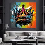 Modern tablo Taç Graffiti Duvar Sanatı; Kral Tacı Dijital Sanat Baskısı; Pop Art; Urban Graffiti
