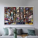 Modern tablo Times Meydanı Posteri Kanvas Baskı; New York Duvar Dekoru; Sokak İllüstrasyonu; Manzara Sanatı; New