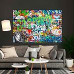 Modern tablo Urban Graffiti Kanvas Sanatı; Büyük Pop Art Dekor; Arkadaşa Hediye; Büyük Baskı