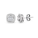 Modern Tasarım 0.16 Ct Baget Kare Tektaş Küpe