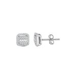 Modern Tasarım 0.50 Ct Baget Kare Tektaş Küpe