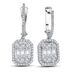 Modern Tasarım 1.50 Ct Baget Kare Tektaş Küpe