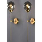 Modern Tasarım Camlı Aplik 1 Adet Elektrikle Çalışır Duvar Camlı Aplik Eskitme Gold Füme Cam Gold