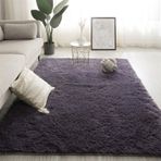 Modern tasarım mor tüylü halı, yumuşak, yıkanabilir, kaymaz, yatak odası için, 40 x 120 cm, uzun tüylü oturma odası halısı.