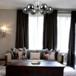 Modern Tasarım Mutfak - Salon - Yatak Odası - Tavan Krom Renk Füme Camlı 6 Lı Avize