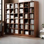 Modern Tasarım Oturma Odası veya Ev Ofis için Sağlam Tabanlı 5 Katlı Köşe Kitaplık (Kahverengi 160 cm)
