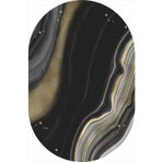 Modern Tasarım Oval Alan Halısı 80 x 120 cm Siyah Altın Soyut Oturma Odası Yatak Odası Mutfak Kaymaz Halı